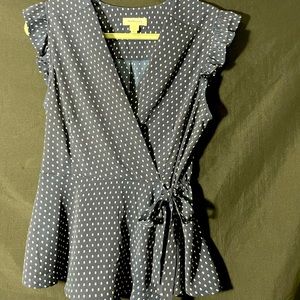 Women’s blouse navy tie waist sz xl